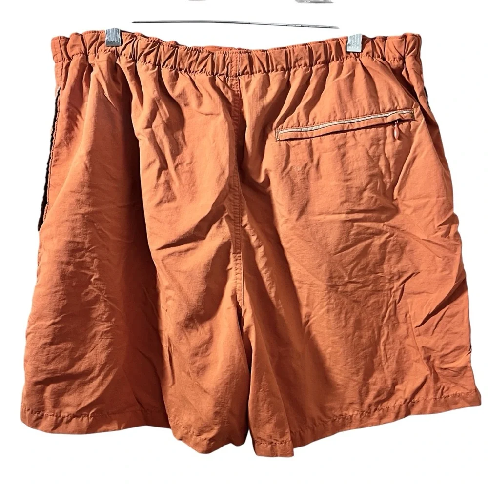 Columbia Swim Trunks Men’s Large Orange Nylon Lined Quick Dry Belted Shorts
